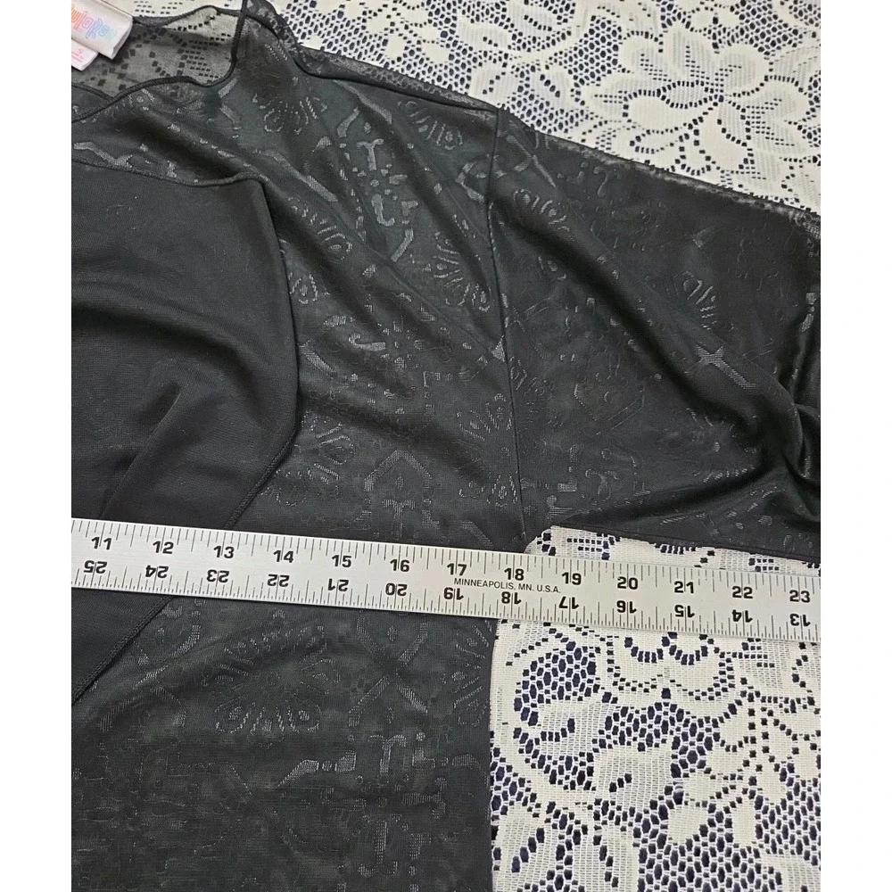 LuLaRoe Cover-up S Black Sheer Mesh with Fringe Fringe Boho Flowy Beach Festival